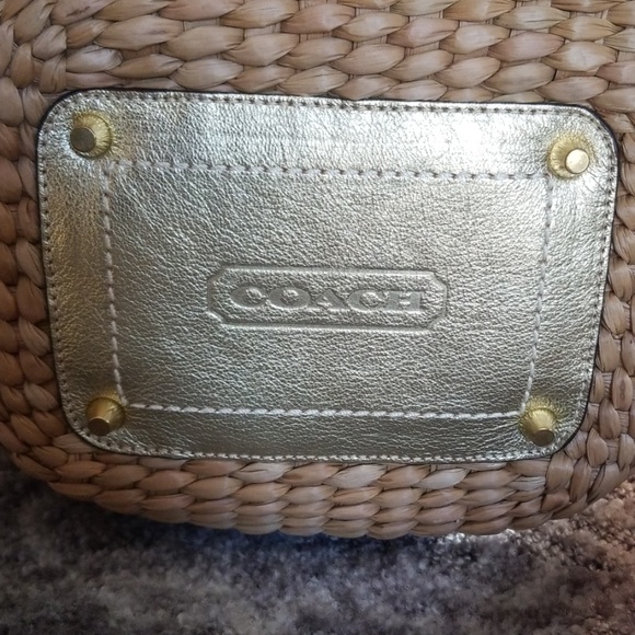 RARE COACH STRAW PATCHWORK BASKET PURSE POCKETBOOK - Picture 3 of 8